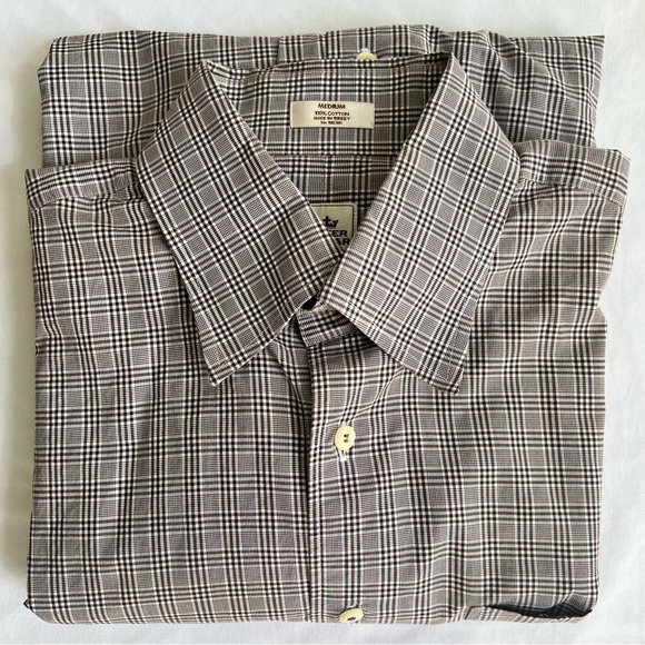 Peter Millar 100% Cotton Light Brown Plaid Long Sleeve Button Down‎ size Medium - Picture 1 of 11